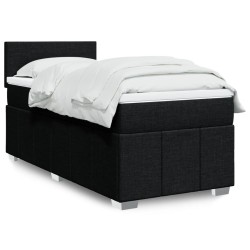 Sommier à lattes de lit avec matelas Noir 100x200 cm Tissu 