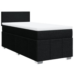 Sommier à lattes de lit avec matelas Noir 100x200 cm Tissu 