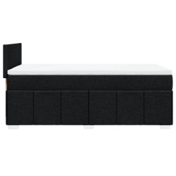 Sommier à lattes de lit avec matelas Noir 100x200 cm Tissu 