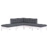 Salon de jardin 5 pcs avec coussins blanc bois de pin 