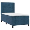 Sommier à lattes de lit matelas et LED Bleu foncé 100x200 cm 