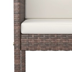 Ensemble de bar de jardin avec coussins 5 pcs marron poly rotin 