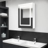 Armoire de salle de bain à miroir LED Blanc brillant 50x13x70cm 