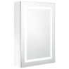 Armoire de salle de bain à miroir LED Blanc brillant 50x13x70cm 