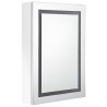 Armoire de salle de bain à miroir LED Blanc brillant 50x13x70cm 