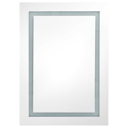Armoire de salle de bain à miroir LED Blanc brillant 50x13x70cm 