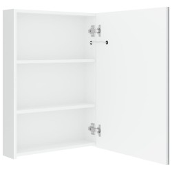 Armoire de salle de bain à miroir LED Blanc brillant 50x13x70cm 