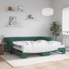 Lit de jour et gigogne et matelas vert foncé 100x200 cm velours 