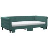 Lit de jour et gigogne et matelas vert foncé 100x200 cm velours 