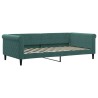Lit de jour et gigogne et matelas vert foncé 100x200 cm velours 