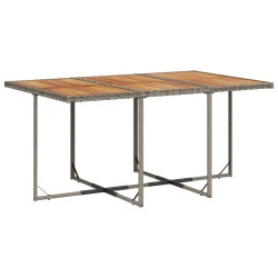 Ensemble à manger de jardin et coussins 7 pcs gris rotin 