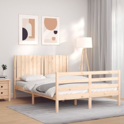 Cadre de lit sans matelas 140x190 cm bois massif 