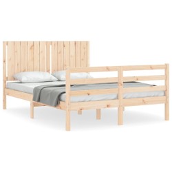 Cadre de lit sans matelas 140x190 cm bois massif 