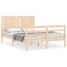 Cadre de lit sans matelas 140x190 cm bois massif 