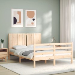 Cadre de lit sans matelas 140x190 cm bois massif 