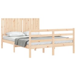 Cadre de lit sans matelas 140x190 cm bois massif 
