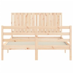 Cadre de lit sans matelas 140x190 cm bois massif 