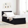 Cadre de lit ottoman avec matelas noir 90x200 cm velours 