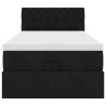Cadre de lit ottoman avec matelas noir 90x200 cm velours 