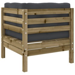 Salon de jardin 4 pcs avec coussins bois de pin imprégné 
