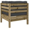 Salon de jardin 4 pcs avec coussins bois de pin imprégné 