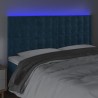 Tête de lit à LED Bleu foncé 160x5x118/128 cm Velours 