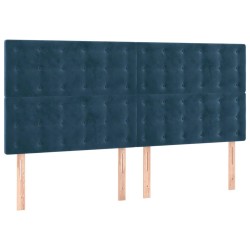 Tête de lit à LED Bleu foncé 160x5x118/128 cm Velours 