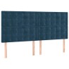Tête de lit à LED Bleu foncé 160x5x118/128 cm Velours 