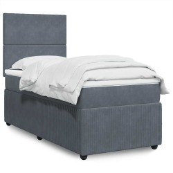 Sommier à lattes de lit avec matelas Gris foncé 100x200 cm 