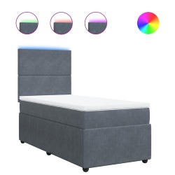 Sommier à lattes de lit avec matelas Gris foncé 100x200 cm 