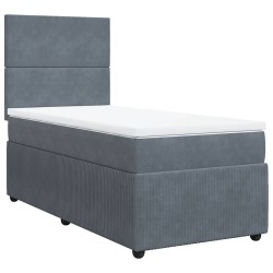 Sommier à lattes de lit avec matelas Gris foncé 100x200 cm 