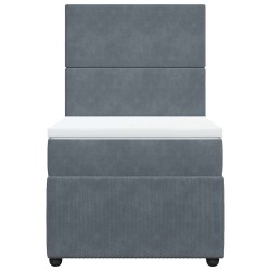 Sommier à lattes de lit avec matelas Gris foncé 100x200 cm 