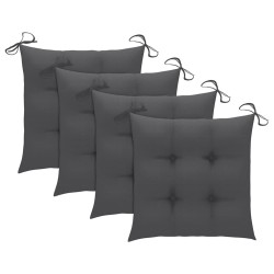 Chaises de jardin lot de 4 avec coussins Bois de teck massif 