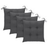 Chaises de jardin lot de 4 avec coussins Bois de teck massif 