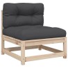 Salon de jardin 5 pcs avec coussins bois de pin massif 