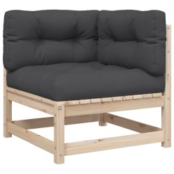 Salon de jardin 5 pcs avec coussins bois de pin massif 