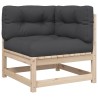 Salon de jardin 5 pcs avec coussins bois de pin massif 