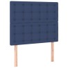 Sommier à lattes de lit avec matelas Bleu 100x200 cm Tissu 