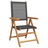 Chaises inclinables de jardin lot de 6 noir rotin bois massif 