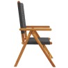 Chaises inclinables de jardin lot de 6 noir rotin bois massif 