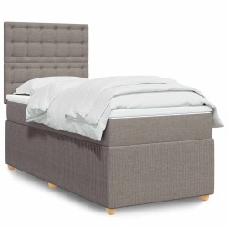 Sommier à lattes de lit avec matelas Taupe 80x200 cm Tissu 