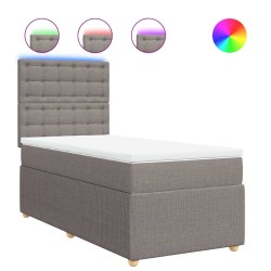 Sommier à lattes de lit avec matelas Taupe 80x200 cm Tissu 