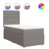 Sommier à lattes de lit avec matelas Taupe 80x200 cm Tissu 