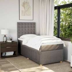 Sommier à lattes de lit avec matelas Taupe 80x200 cm Tissu 