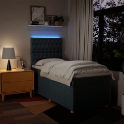 Sommier à lattes de lit avec matelas Bleu 80x200 cm Tissu 