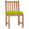 Chaises de jardin lot de 4 avec coussins Bois de teck massif 