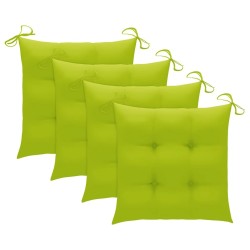 Chaises de jardin lot de 4 avec coussins Bois de teck massif 