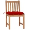 Chaises de jardin lot de 4 avec coussins Bois de teck massif 