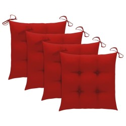 Chaises de jardin lot de 4 avec coussins Bois de teck massif 