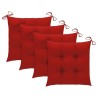 Chaises de jardin lot de 4 avec coussins Bois de teck massif 